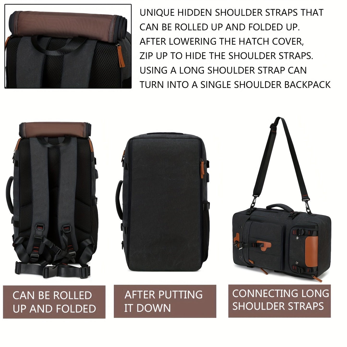 Hiking Backpack with USB & Shoe Compartment