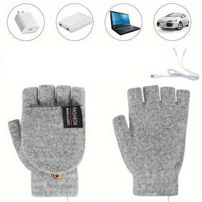 Winter Heated Gloves - Adjustable Temperature Cycling & Skiing Gloves (Gray)