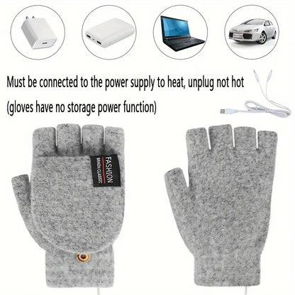 Winter Heated Gloves - Adjustable Temperature Cycling & Skiing Gloves (Gray)