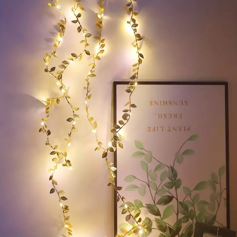 2 Meters Simulation Golden Leaf Indoor Decoration String Lights