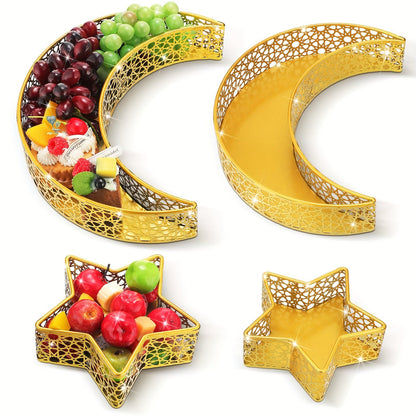 2pcs Ramadan Iron Serving Trays Set for Desserts
