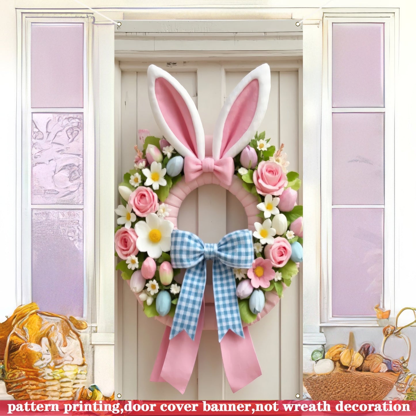 Easter Bunny Ear Wreath Banner