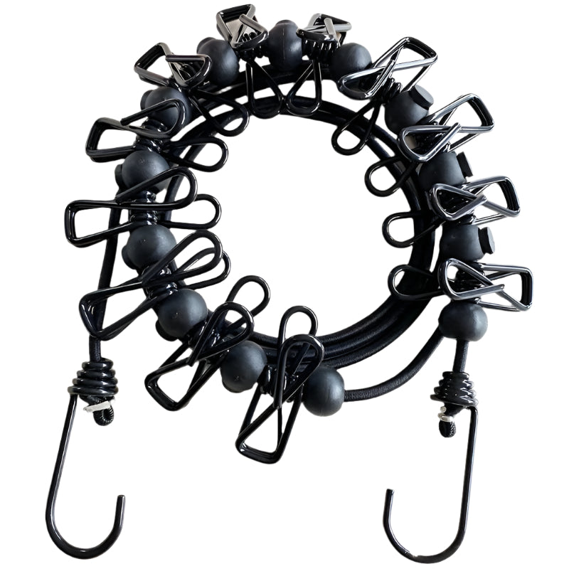 Camping Clothes Drying Rope with 12 Clips
