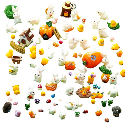 Mini Easter Bunnies, Ducks, and Carrot Ornaments (20pcs)