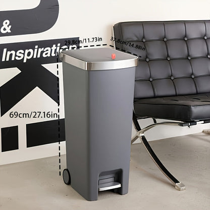 Foot Pedal Trash Can with Wheels