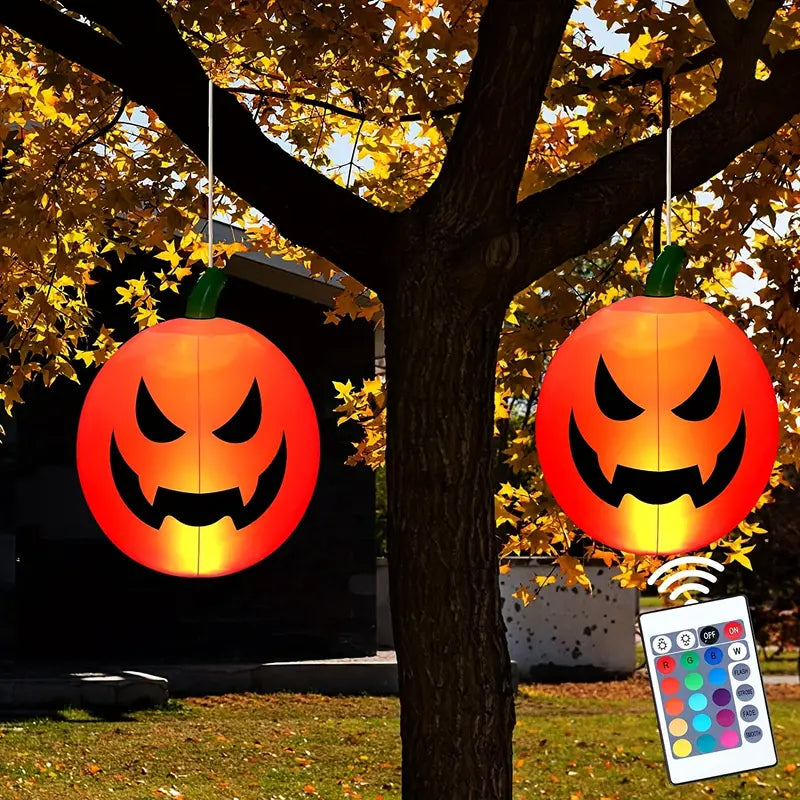 Remote Glow: Illuminated Inflatable Pumpkin