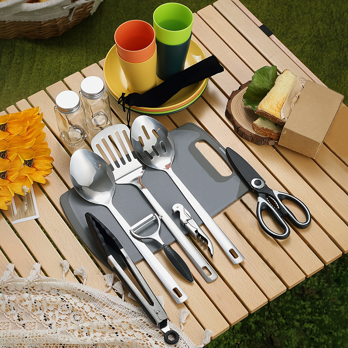 31pcs Stainless Steel Camping Cookware Set Outdoor Kitchen