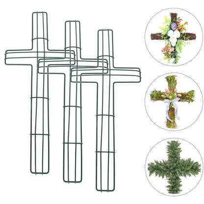 Wreath Form Iron Cross Frame  3-Piece