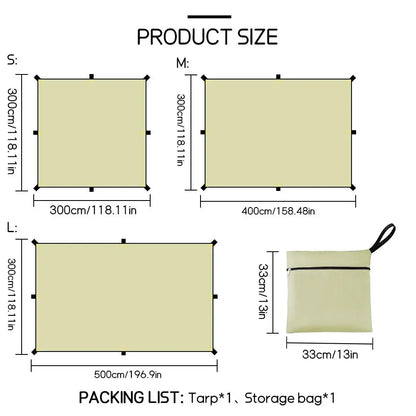 Black Coated Waterproof Camping Tent (Beige)