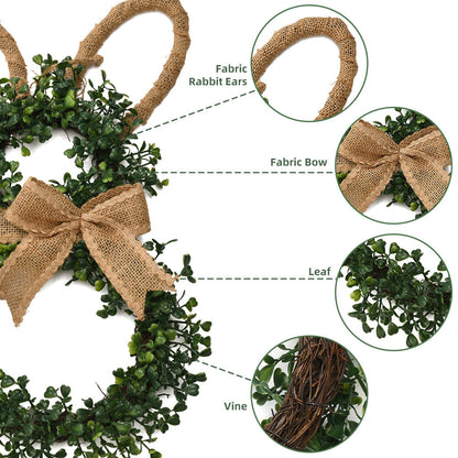 Spring Decor Easter Bunny-Themed Flower Wreath