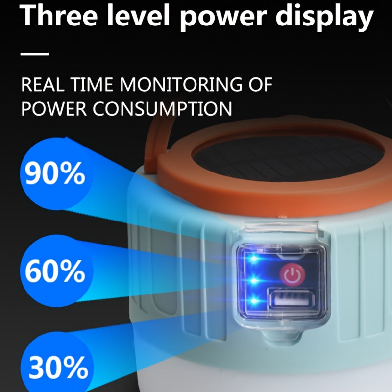 LED Solar Camping Lantern Rechargeable Portable Outdoor Light