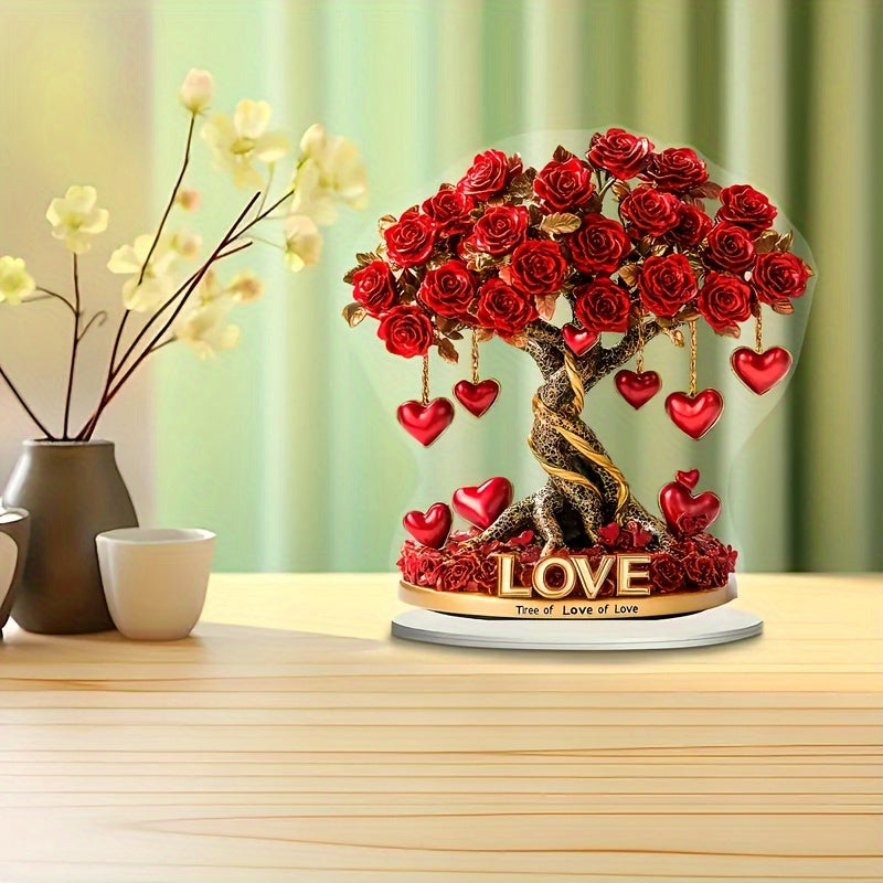 2D Crystal Heart "Tree of Love" Acrylic Decor