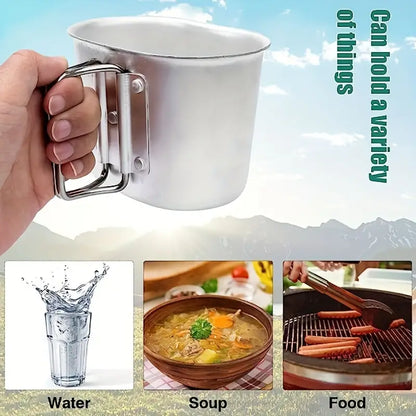 Tactical Camping Kettle: 3-in-1 Thermal Insulation, ACU Digital Camo, 1L Capacity