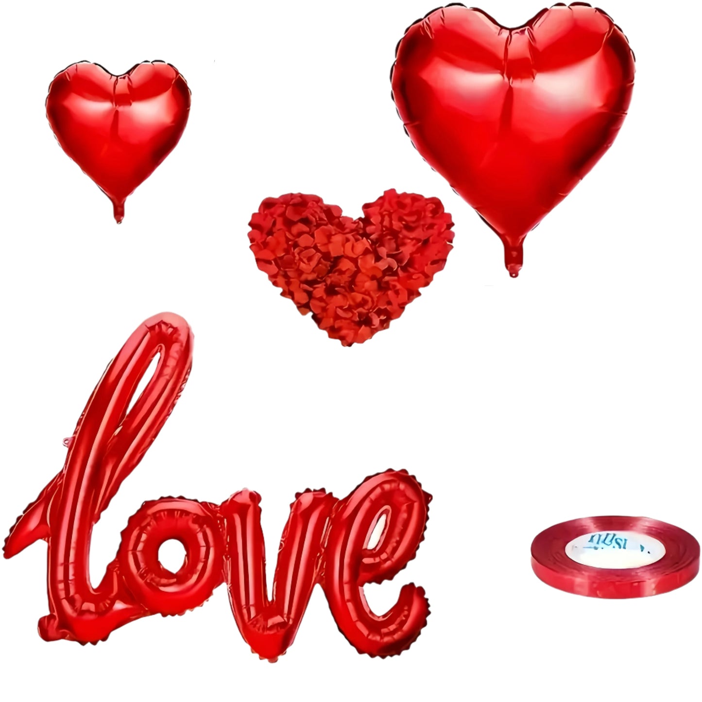 Romantic Red Rose Petals Balloon Decoration Kit