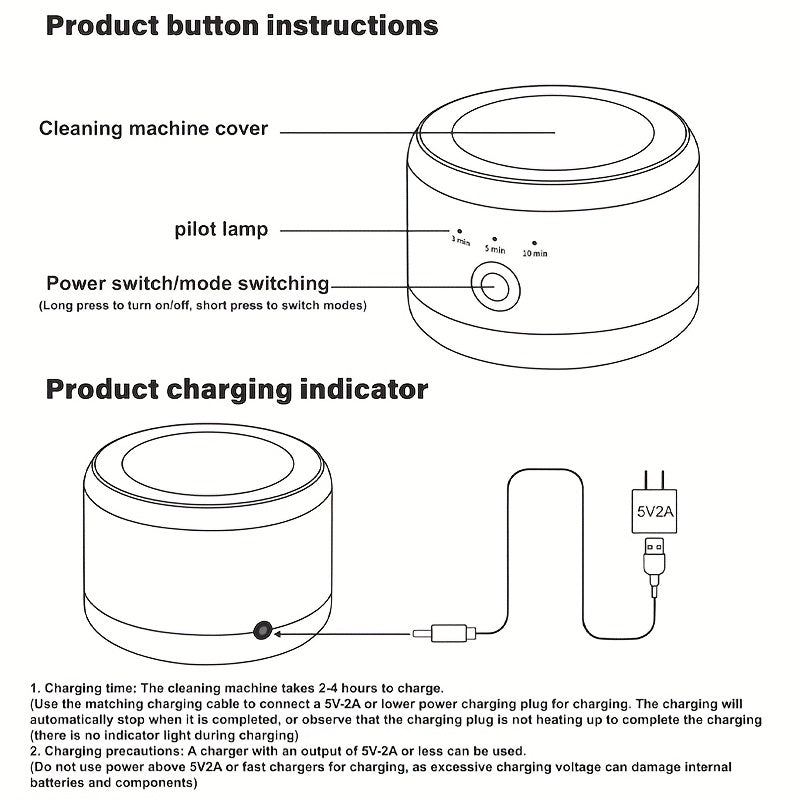 Portable Ultrasonic Denture Cleaner & Retainer Washer
