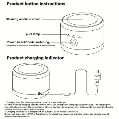 Portable Ultrasonic Denture Cleaner & Retainer Washer
