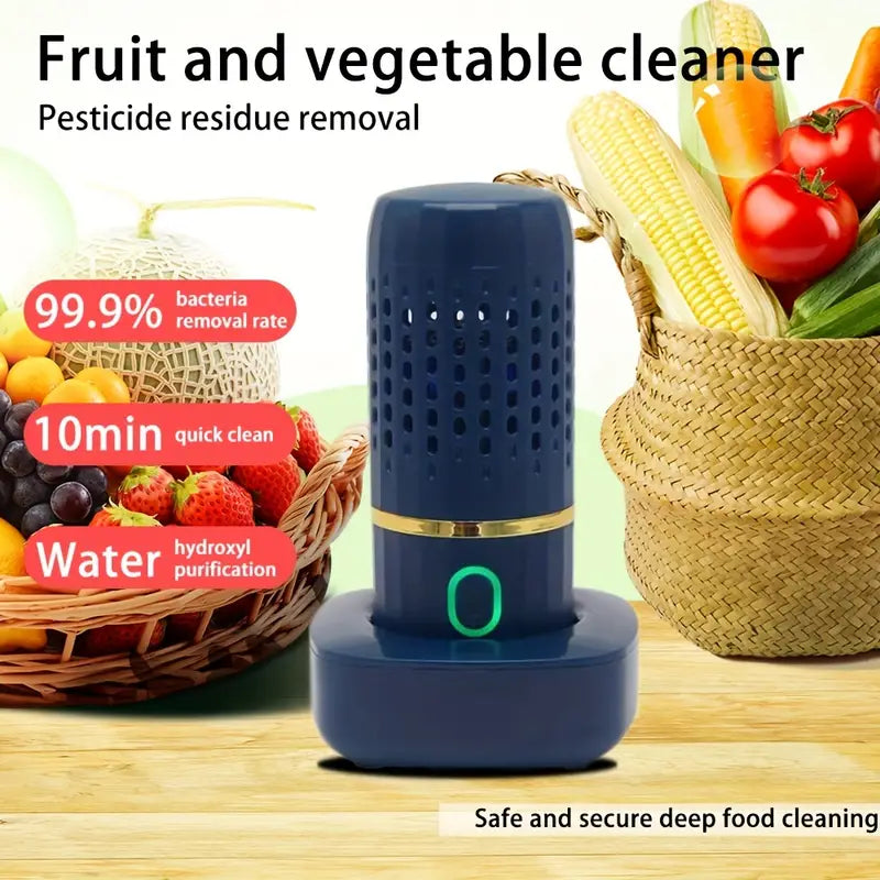 Fruit and Vegetable Purifier - OH-Ion Capsule: Fast, Portable, and Wireless- Blue