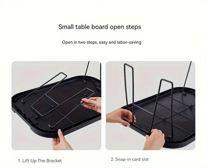 1 Set Outdoor Camping Folding Storage Box with Wooden Lid - Coffee Color