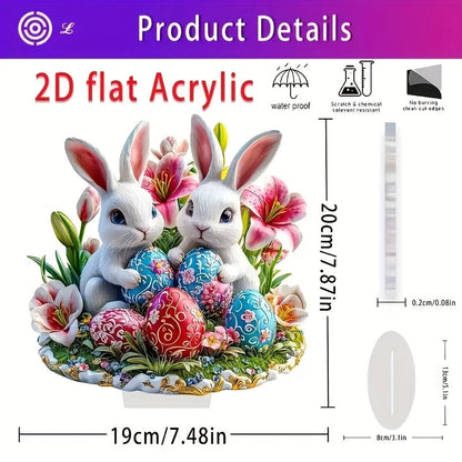 Acrylic Easter Bunny & Egg Decorative Sign