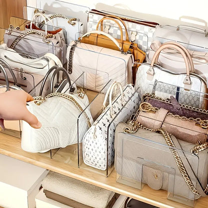 Clear Closet Storage Dividers Rack - Set of 4, Detachable Cupboard Shelf Organizers