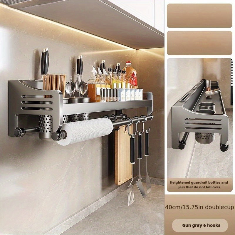 Wall-Mounted Kitchen Stainless Steel Storage Rack