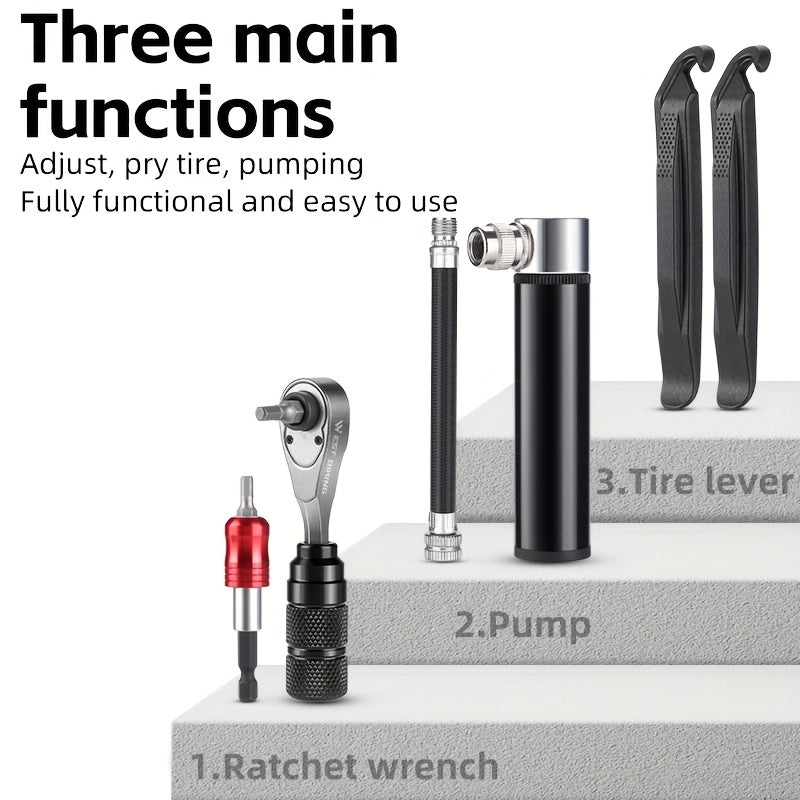 Bike Repair Tool Kit with Pump and Bag