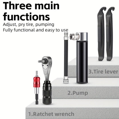 Bike Repair Tool Kit with Pump and Bag