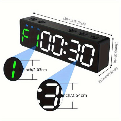 Rechargeable Gym Timer with 8 Fat Burning Training Modes(Black)