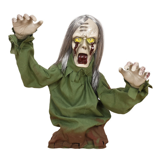 Halloween Witch Skeleton with Glowing Eyes Decoration