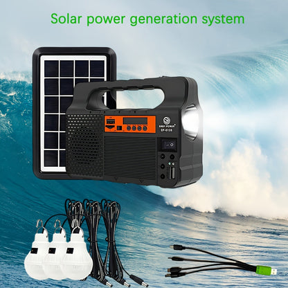 Solar LED Camping Spotlight Power System