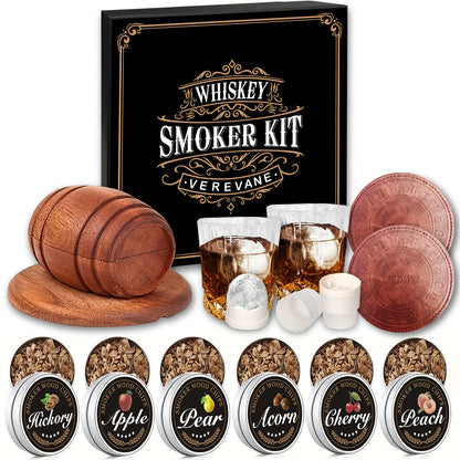 Whiskey Smoker Kit with 6 Wood Flavors & Accessories