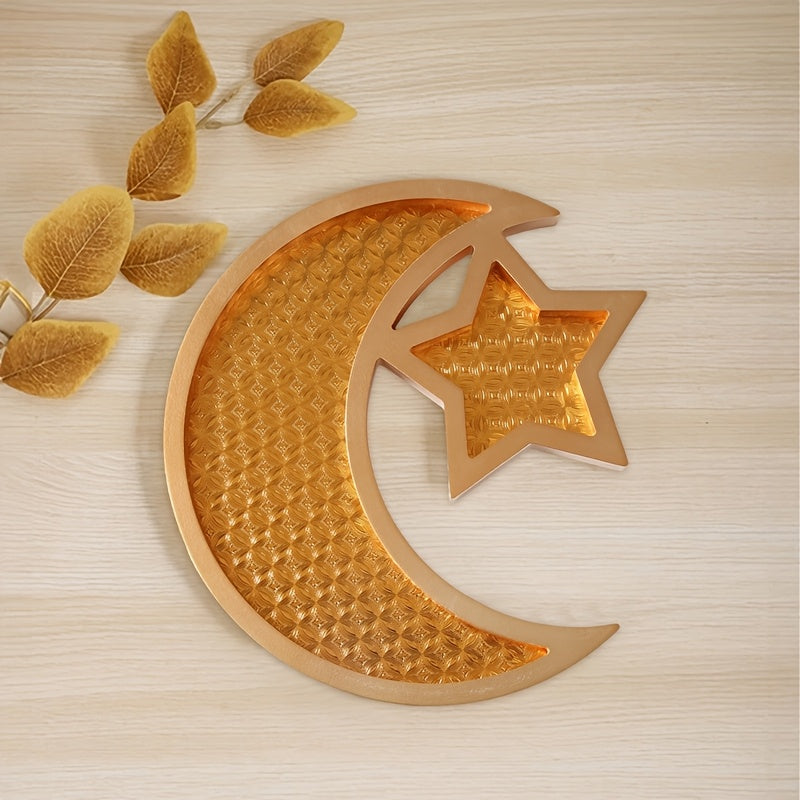Gold Eid Mubarak Wooden Dessert Tray