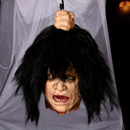 Latex Head Hanging - With Black Hair