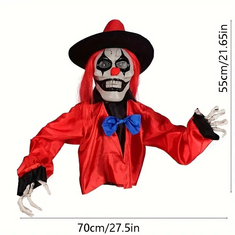 1pc Scary Clown Ground Stake – Red Clown