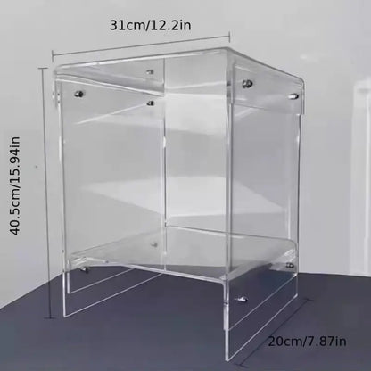 Transparent Acrylic Side Table - Storage Shelf