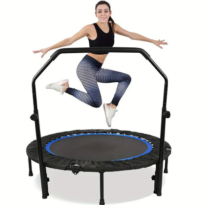1pc 121.92cm Mini Fitness Trampoline with Adjustable Handle - Blue