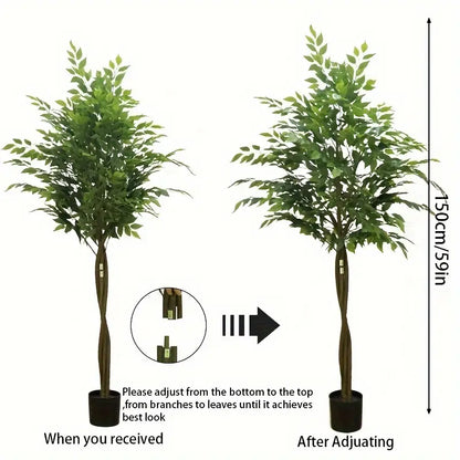 Nearly Natural 160.02cm Artificial Ficus Palm Tree in Pot