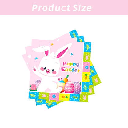 40-Pack Pink Bunny Easter Paper Plates & Napkins Set