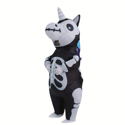 Inflatable Skeleton Unicorn Costume for Adults