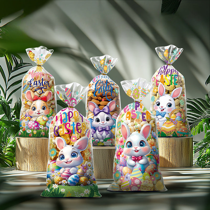 50pcs Easter Rabbit Gift Packaging Bags