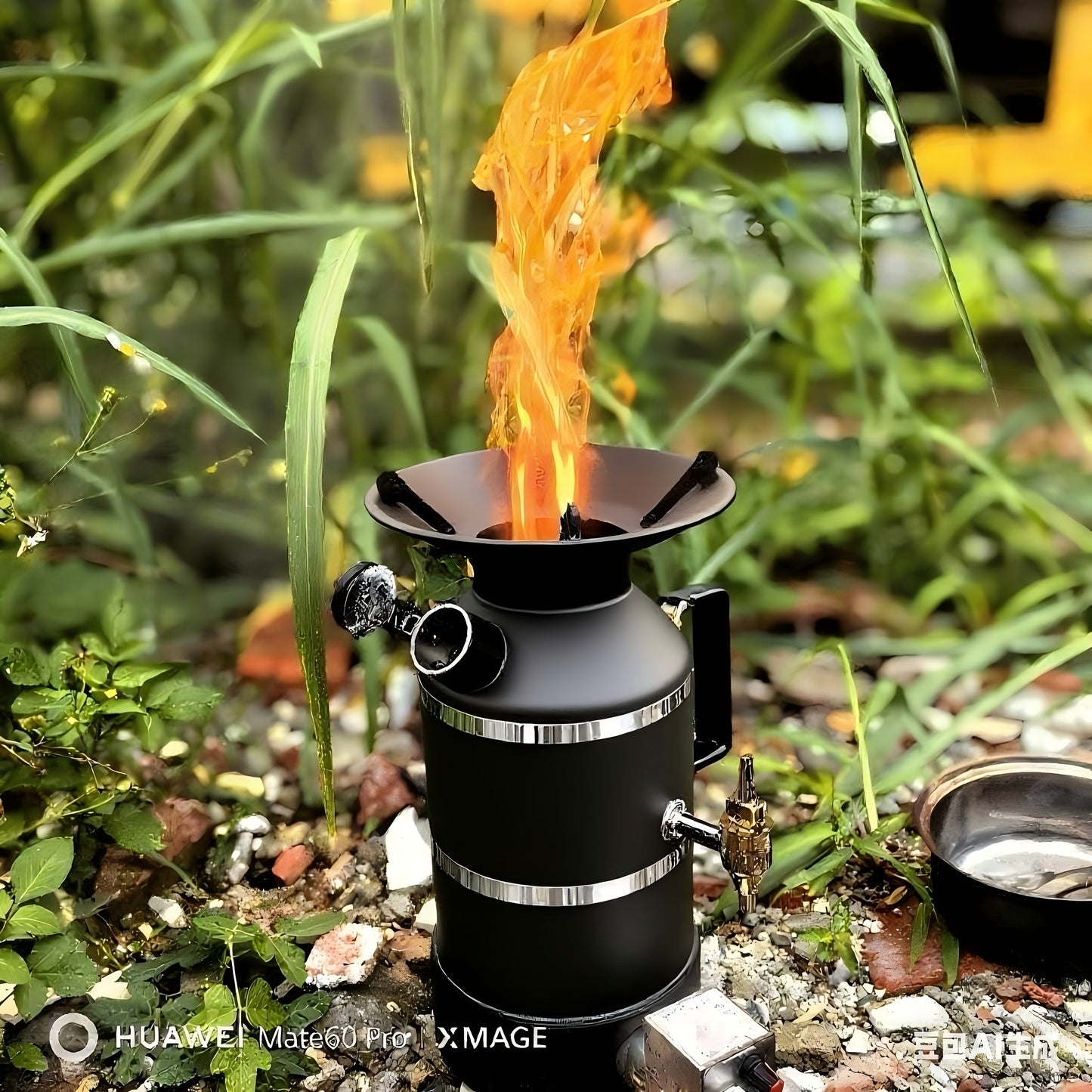 Outdoor Fire Pit Stove with Kettle