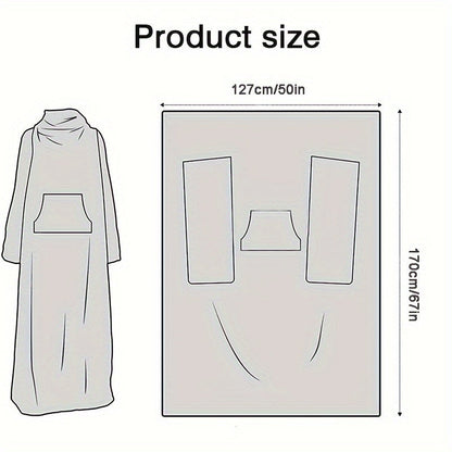 Cozy Flannel Sleeve Blanket for Indoor & Outdoor