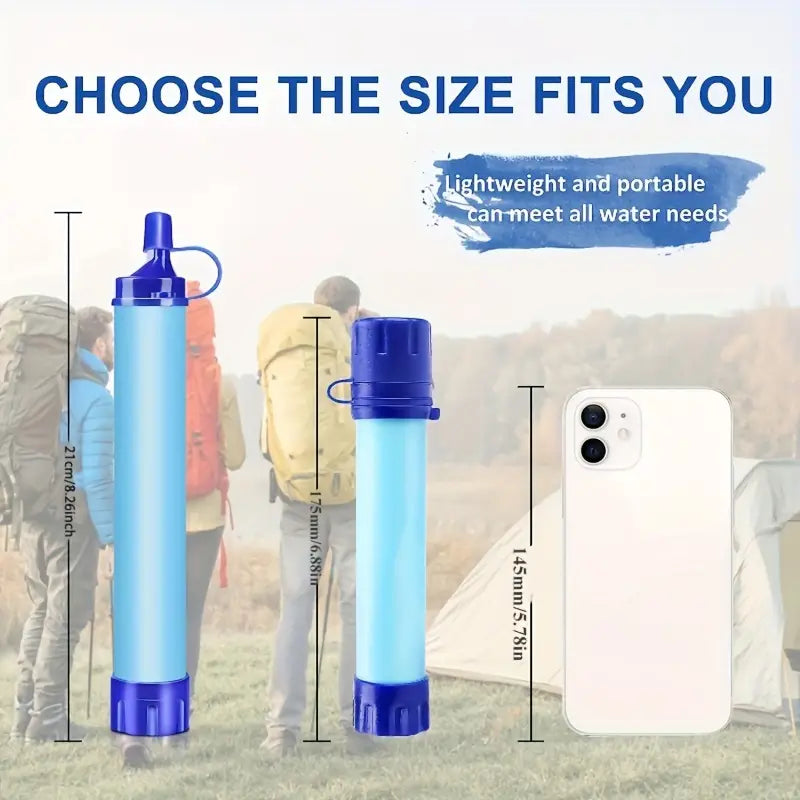 Outdoor Survival Straw Water Filter Bottle - Portable Emergency Purifier