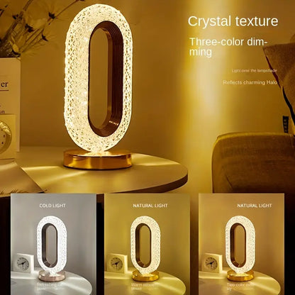 Modern Crystal Table Lamp with Color-Changing LED Lights