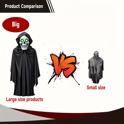 Halloween Skeleton Figurines with Glowing Eyes (2pcs)