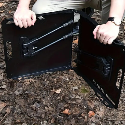 Black Liftable Folding Table: Lightweight Aluminum Alloy Portable Camping Table