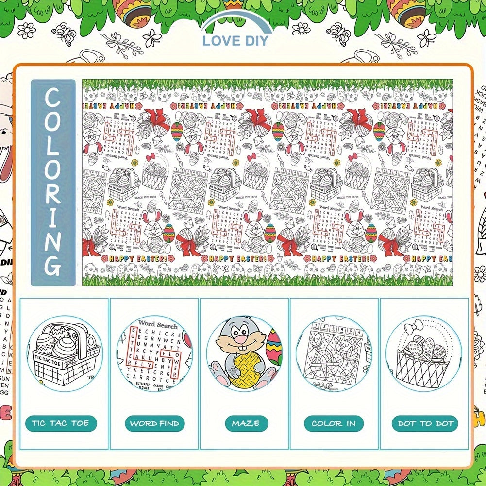 Classic Easter Coloring Table Cover 274x137cm