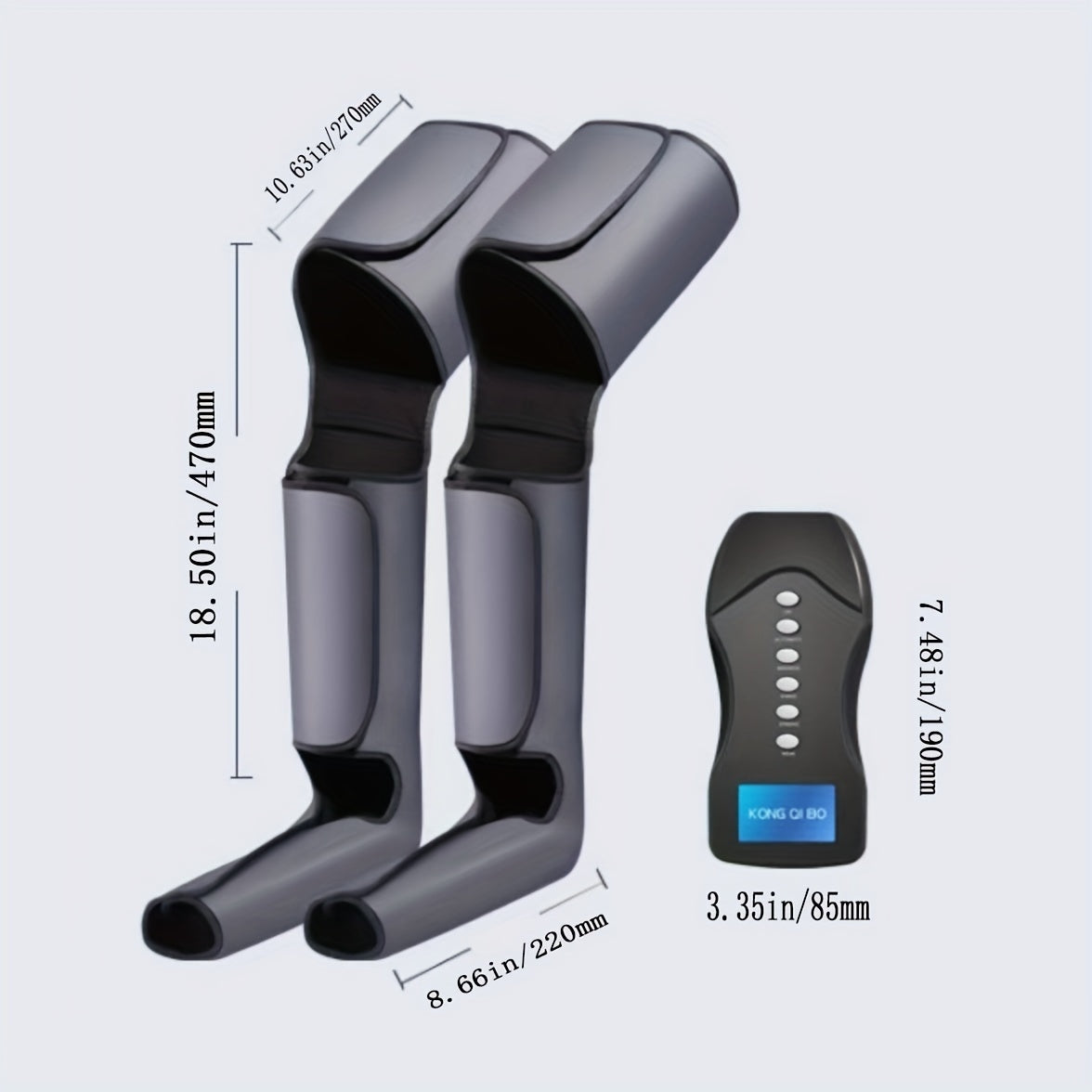 USB-Powered Electric Leg & Foot Massager with Air Compression(Grey)