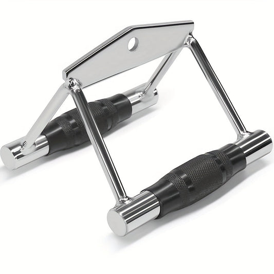 Ergonomic V-Shaped Pull Down Bar with Drawstring Bag & 21-Day Workout Tracker(Black)