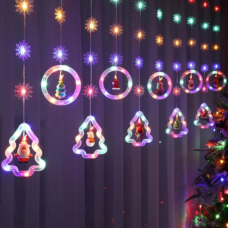 Starry Splendor: Festive Christmas Curtain Lights